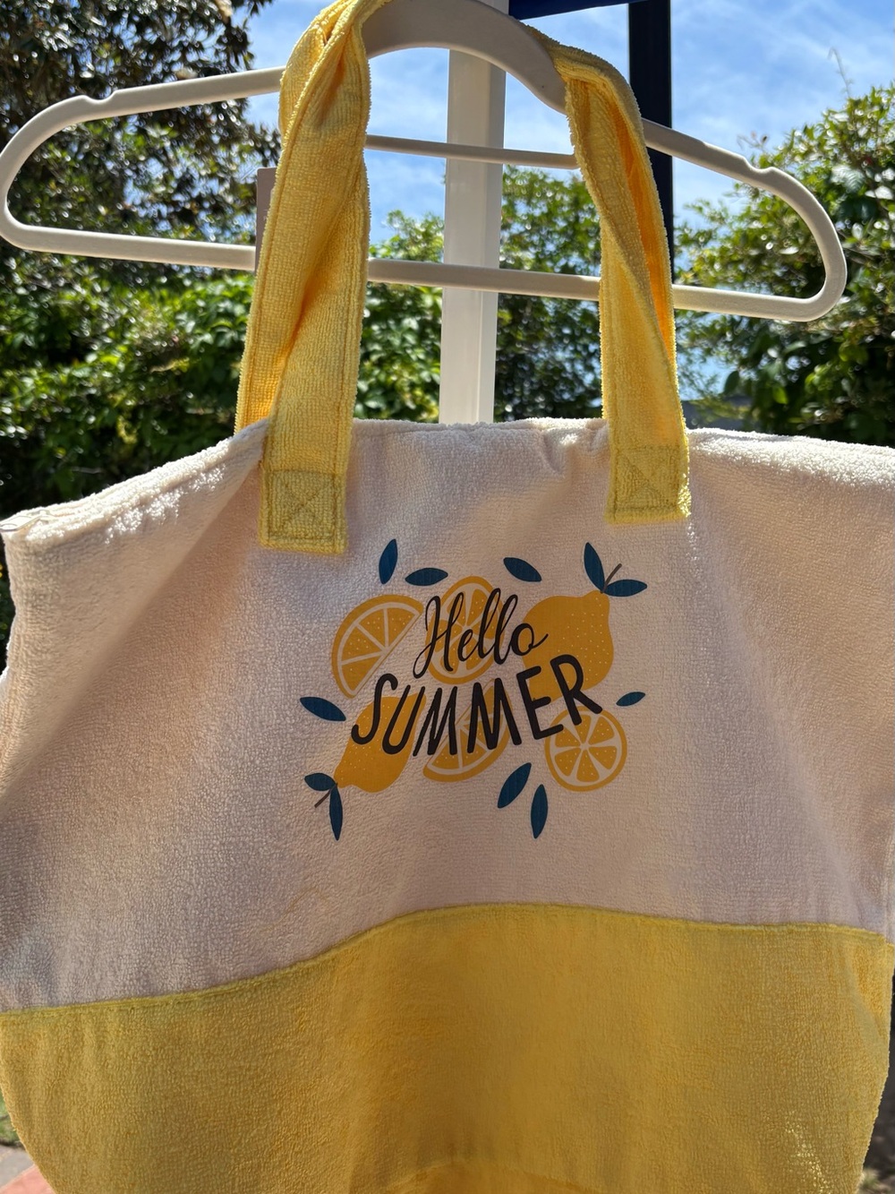 Hello Summer Yellow Two-Tone Tote Bag